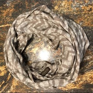 SOLD - Coach Infinity Scarf - Light Grey Zebra